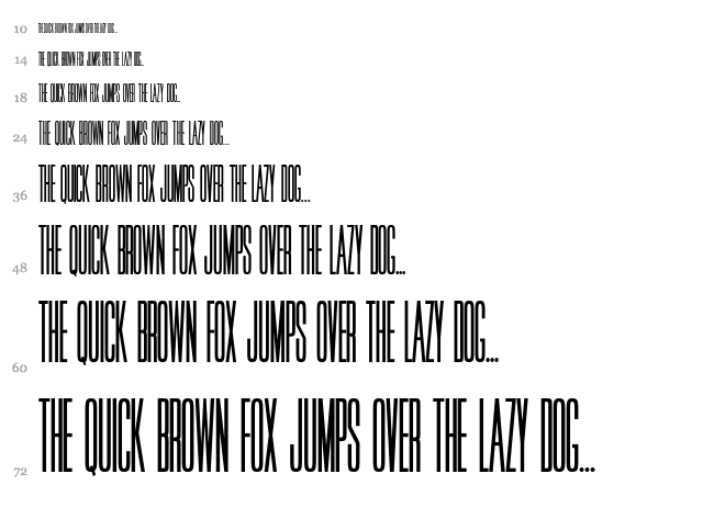HFF Jammed Pack font waterfall